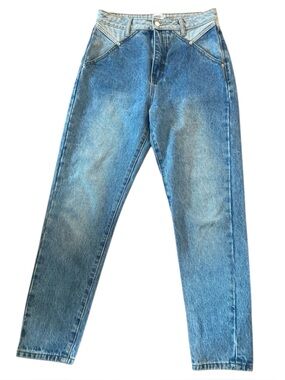 Princess Polly Two Tone Panel Straight Leg Jeans Y2K High Rise Size 8